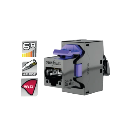 JACK RJ45 BLINDADO CAT6A 360° 90W- 
 GAMMA 5X – 10Gb/s